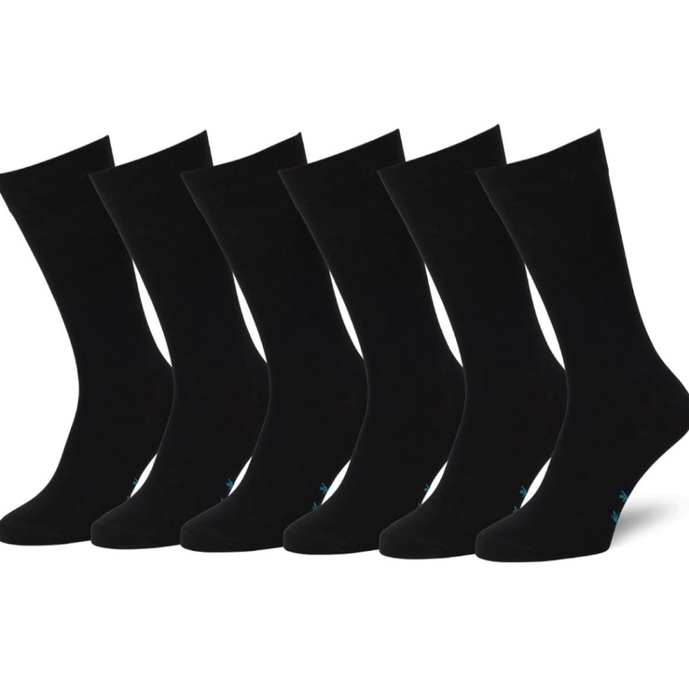 Easton Marlowe Mens/Womens Dress Socks - Plain Colors - 6 Pack Combed Cotton